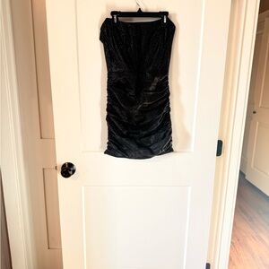Elegant Black Ruched Mini Dress